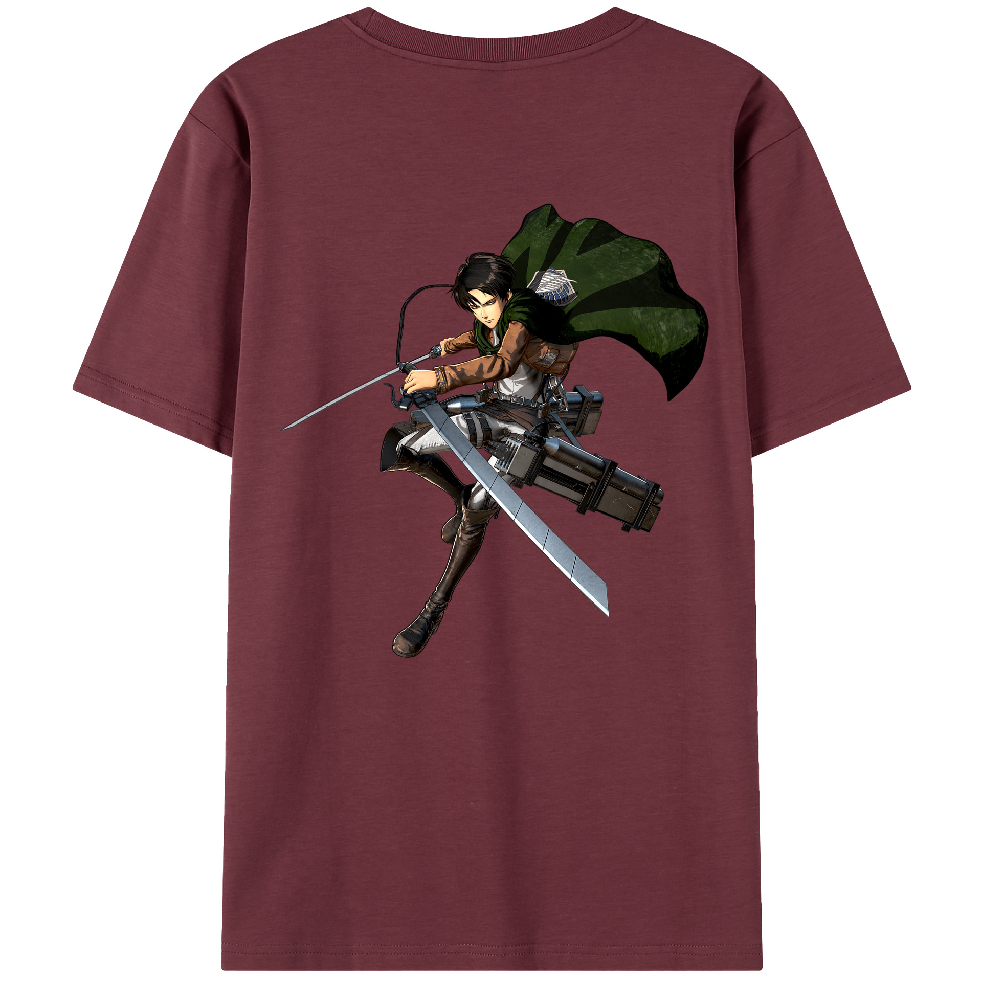 （画像用） 進撃の巨人 リヴァイ·アッカーマン Attack on Titan Levi Ackerman 綿100％半袖Tシャツ（背面プリント）